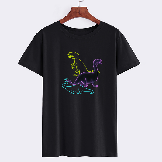 Neon Dinosaur Graphic T-Shirt