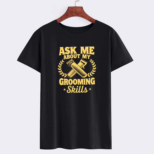 Funny Grooming Skills Black T-Shirt