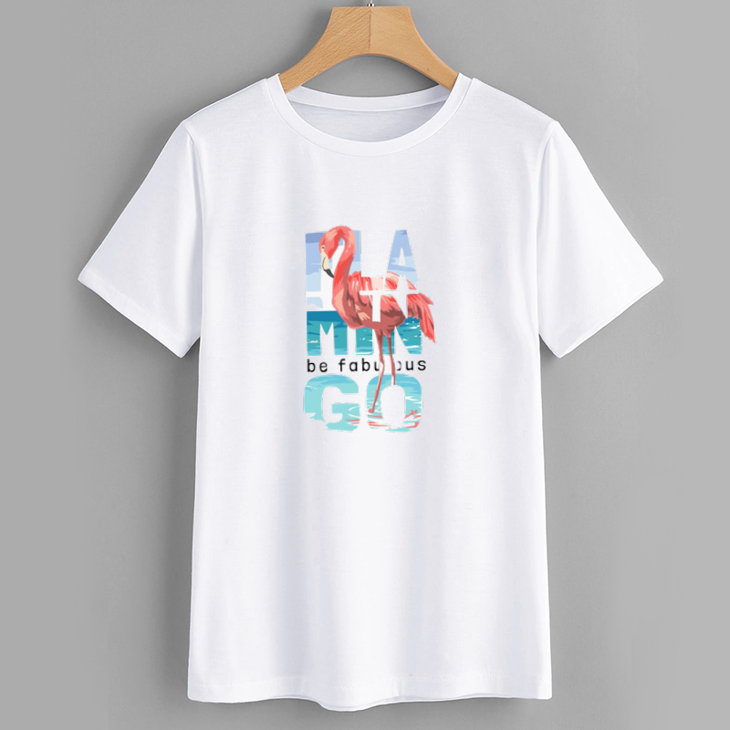 Flamingo Graphic T-Shirt - Be Fabulous Casual Tee