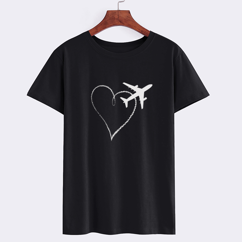 Airplane Heart Graphic T-Shirt