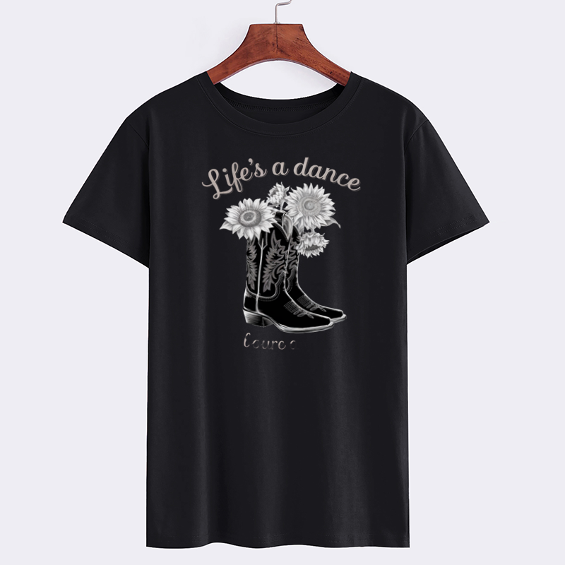Life's a Dance Cowboy Boots Graphic T-Shirt