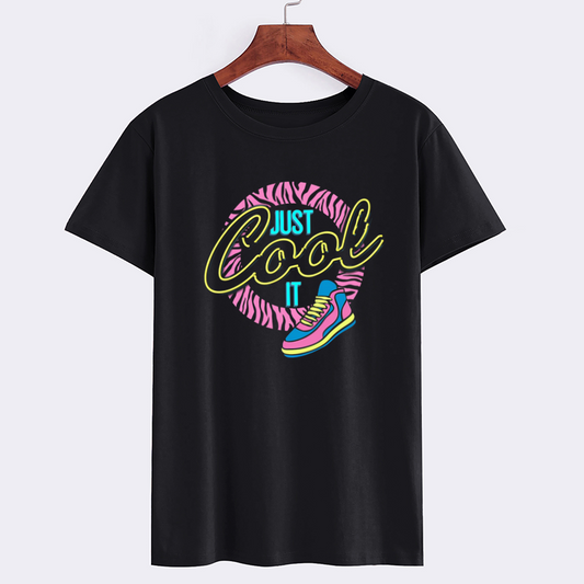 Just Cool It Graphic T-Shirt with Sneaker Design