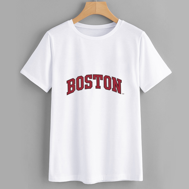 Boston Graphic White T-Shirt - Casual Unisex Tee