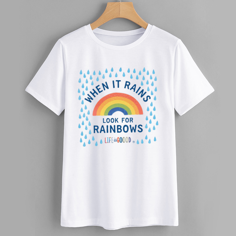 Rainbow Graphic T-Shirt with Inspirational Quote