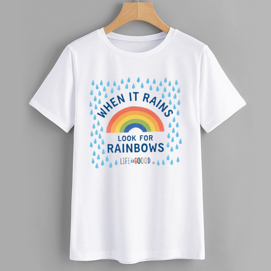 Rainbow Graphic T-Shirt with Inspirational Quote