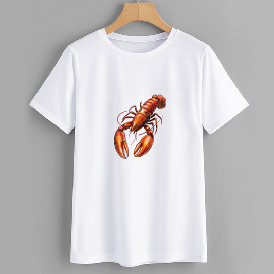 Seaside Lobster Graphic Cotton T-Shirt