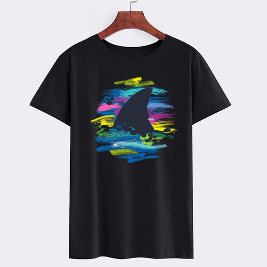 Colorful Shark Graphic T-Shirt