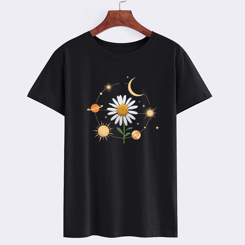 Cosmic Daisy Graphic T-Shirt