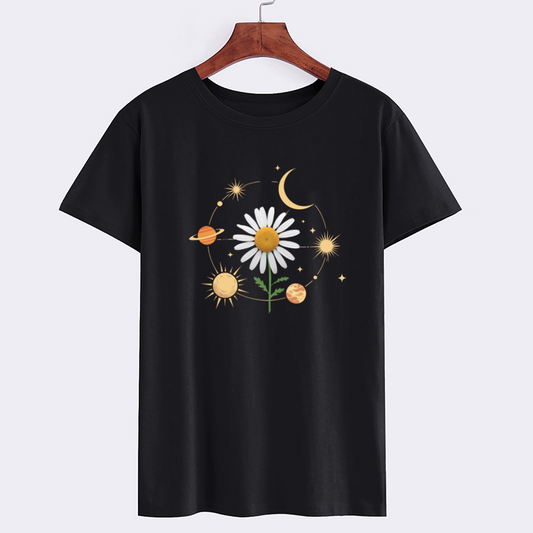 Cosmic Daisy Graphic T-Shirt