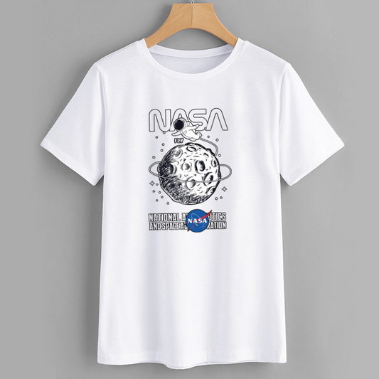 NASA Moon Graphic Unisex Cotton T-Shirt
