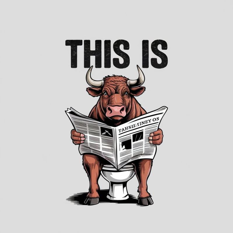 This Is Cow Reading Newspaper Funny T-Shirt
