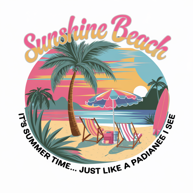 Sunshine Beach Tropical Graphic T-Shirt