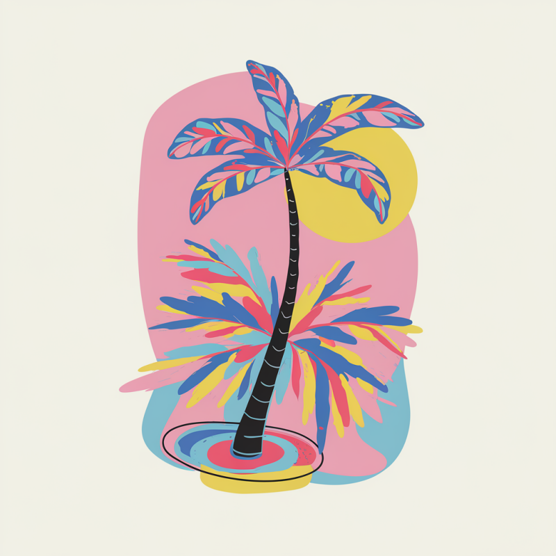 Tropical Palm Tree Graphic T-Shirt for Casual Summer Wear