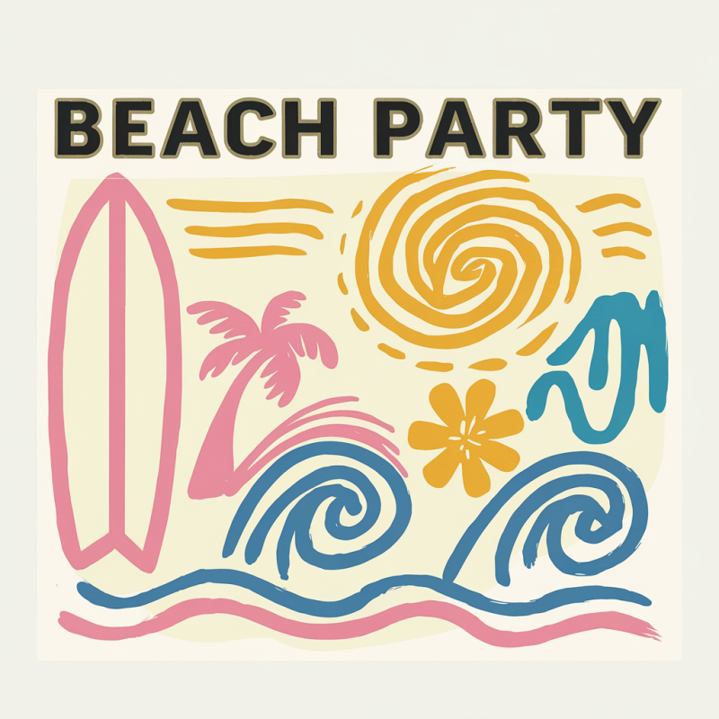 Beach Party Graphic T-Shirt - Summer Casual Tee for Fun Days