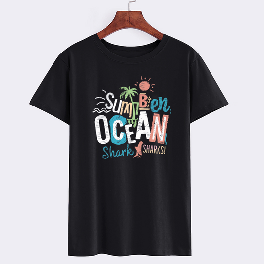 Sunben Summer Ocean Graphic Cotton T-Shirt