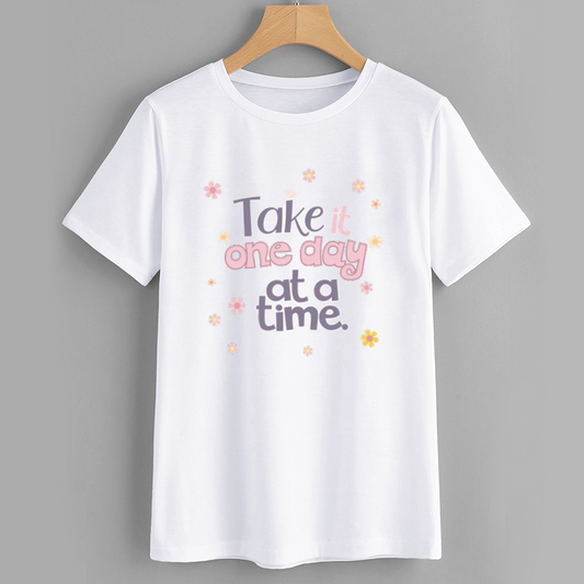 InspireEase Take It One Day At A Time Cotton T-Shirt