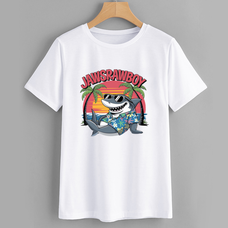 JawsRawBoy Funny Shark Graphic T-Shirt