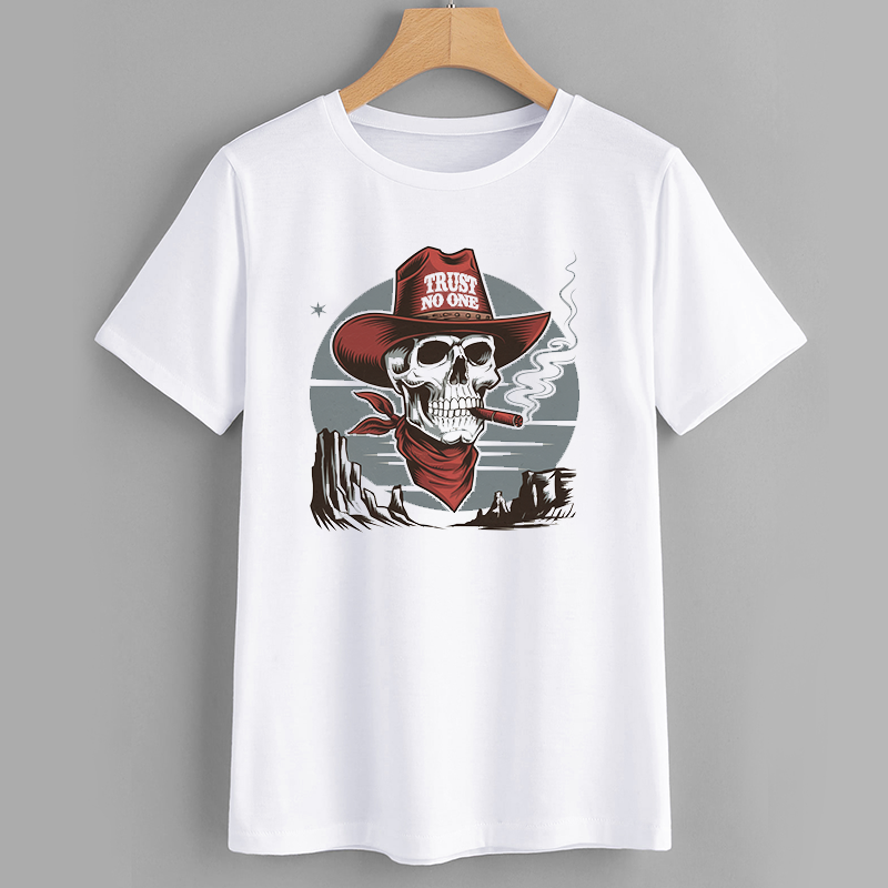 Skull Cowboy Graphic T-Shirt