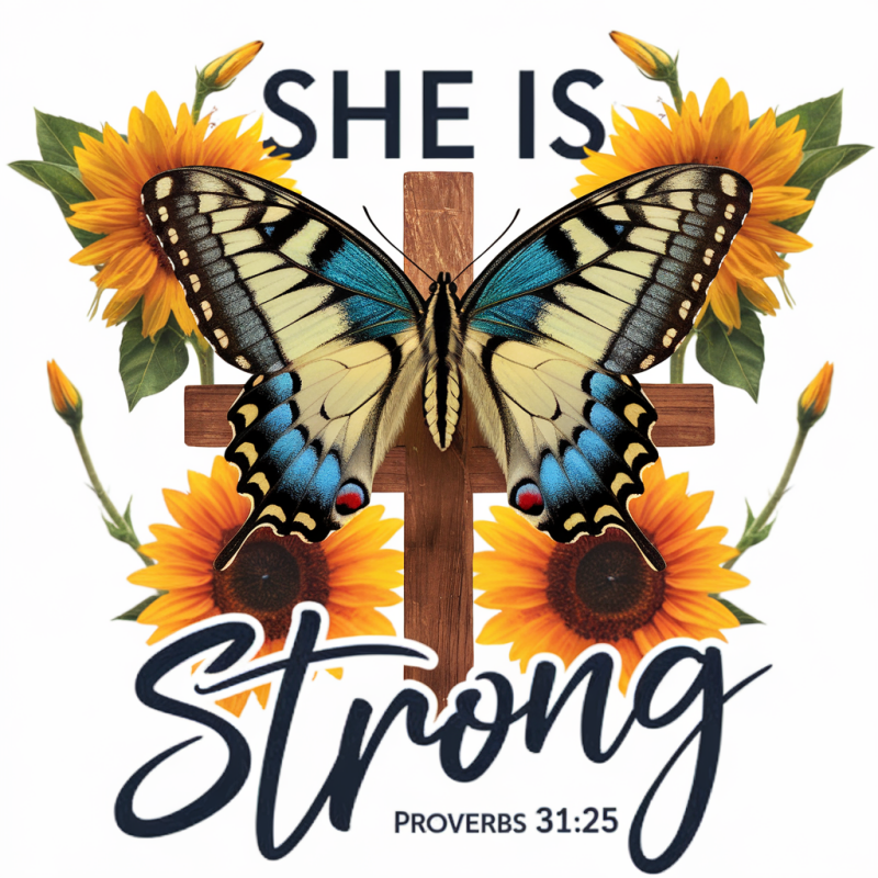 Artistic Butterfly and Sunflower Graphic T-Shirt