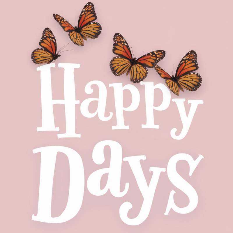 Butterfly Happy Days Graphic Cotton T-Shirt