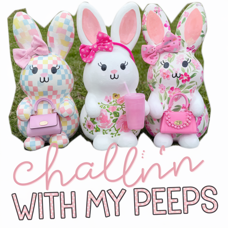 Chillin with My Peeps Bunny Graphic T-Shirt