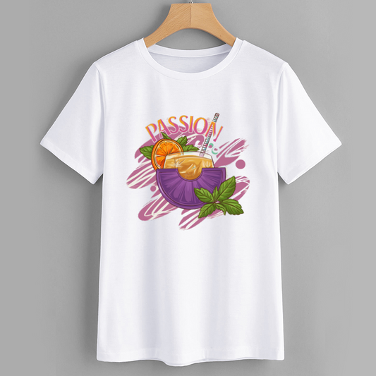 Vivid Passion Fruit Graphic Cotton T-Shirt