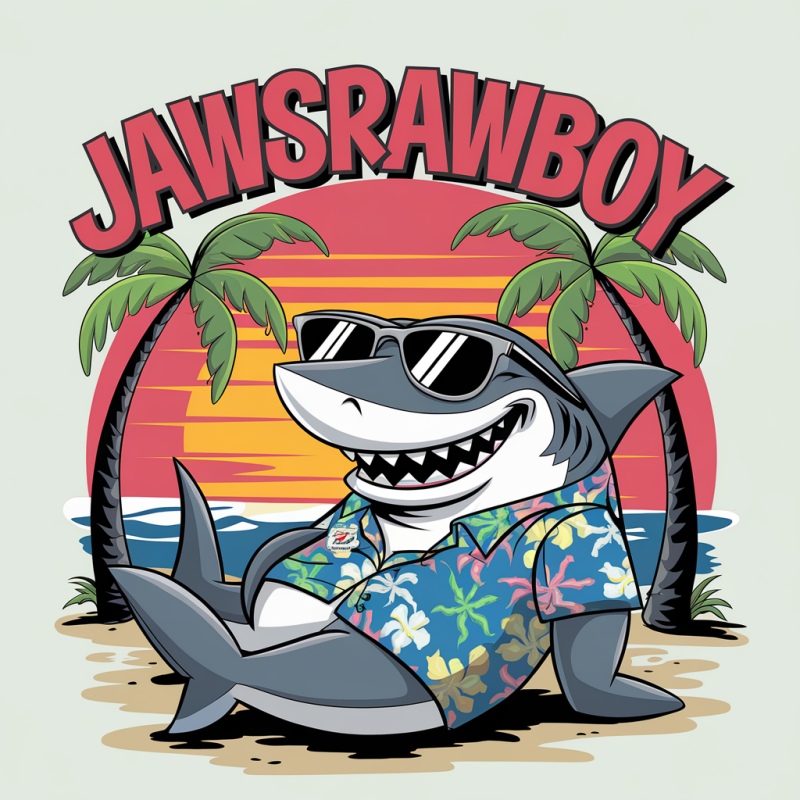 JawsRawBoy Funny Shark Graphic T-Shirt