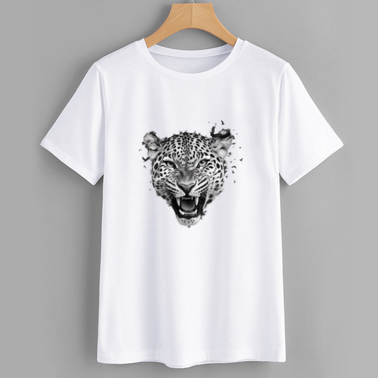 Leopard Roaring Graphic T-Shirt